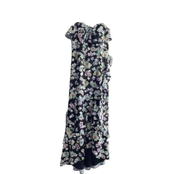 AIDAN MATTOX Strapless High Low Floral Wedding Gown Size 2 - Picture 3 of 16